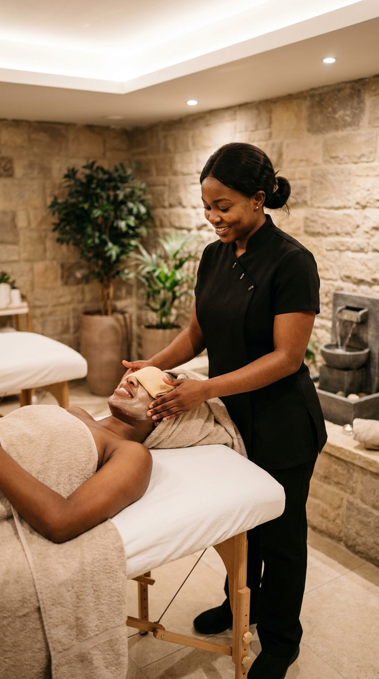 A client receiving a massage at Solace Wellness Spa